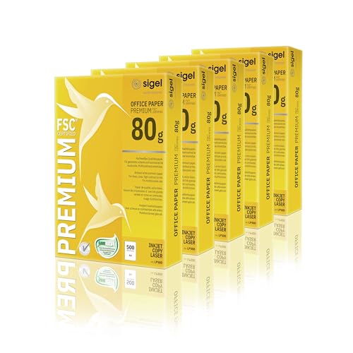 🔥 STARKER PREIS (-42%) SIGEL LP500 Premium Kopierpapier Laserpapier A4 80 g 5 x 500 Blatt