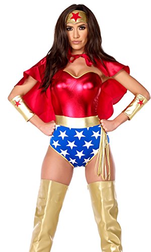 Forplay Women's Super Seductress Costume Set, Red, Medium/Large