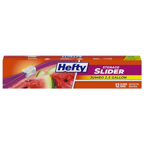 Hefty Slider jumbo storage bags product image.