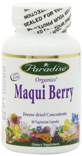Paradise Herbs, Organic Maqui Berry Extract, 400 mg, Fresh, Freeze-Dried Concentrate for Superior Potency, Non-GMO, Vegan, 60 Capsules