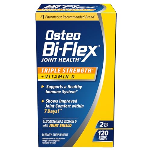 Osteo Bi-Flex Triple Strength Glucosamine Chondroitin Supplement with Vitamin D, Improve Joint Function, Support Bone Health, 120 Coated ...