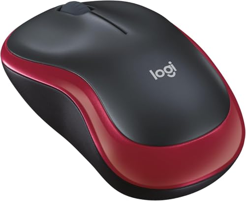 🔥 STARKER PREIS (-46%) Logitech M185 Kabellose Maus, 2,4 GHz mit USB-Nano-Empfänger, 12 Monate Batterielaufzeit, 1000 DPI Optical Tracking, Für Links- und Rechtshänder, Kompatibel mit PC, Mac, Laptop - Rot