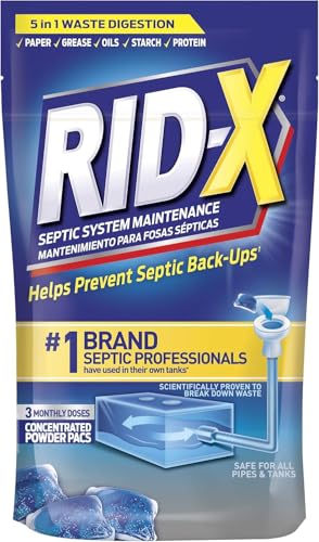 Rid-X Septic System Treatment, Septic Tank Treatment, 3-Monthly Supply Dual Action Septi-Pacs - 3.2 oz