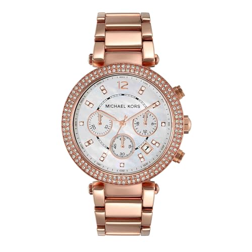 (-38%) Michael Kors Parker Watch für Damen, Chronographenwerk mit Edelstahl- oder Lederarmband