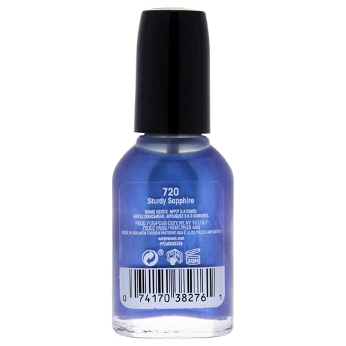 Sally Hansen Hard as Nails, Sturdy Sapphire, Long Lasting, Chip Resistant, Semi Opaque, Shiny Blue Nail Polish