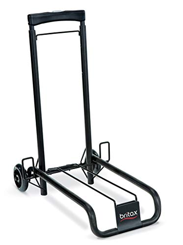 BritaxCar Seat Travel Cart | Adjustable Handle + Compact Fold + Fits in Airplane Overhead Bin , Black, 42x13.5x5.5 Inch