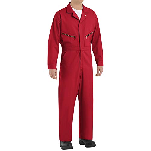 Red Kap mens Zip-front Cotton overalls and coveralls workwear apparel, Red, 46 US