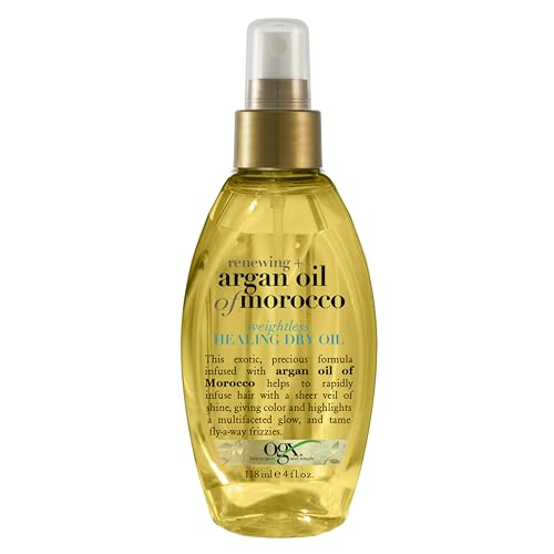 OGX Renewing + Argan Oil of Morocco Weightless Healing Dry Oil Spray, Argan Oil for Hair Care, Lightweight Mist for Spli