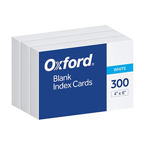 Oxford 4 x 6" Blank White Index Cards, 300-Pack