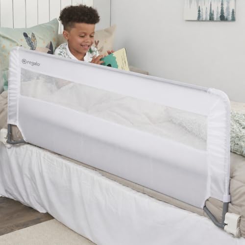 Regalo Swing Down 54-Inch Extra Long Bed Rail Guard, with Reinforced Anchor Safety System