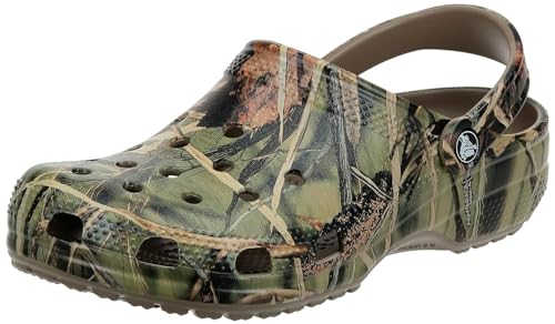 Crocs Unisex-Adult Classic Realtree Clog, Camo Shoes, Khaki, 9 Men/11 Women