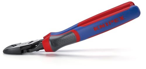 KNIPEX 74 22 200 Comfort Grip High Leverage Angled Diagonal Cutter, 8-Inch, Angled, Comfort Grip