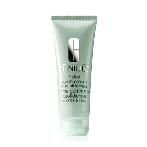 Clinique 7 Day Daily Gentle Face Exfoliator Lightweight Scrub Cream With Silica For All Skin Types, 3.4 Fl Oz
