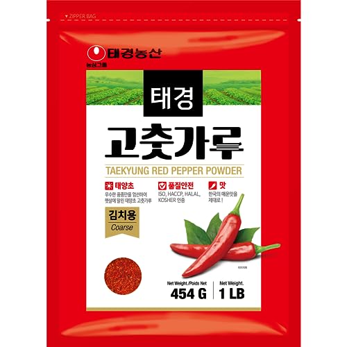 NONGSHIM TAEKYUNG Korean Chili Powder, Gochugaru Chili Flakes. Kimchi Powder (Flake, 1lb) - 100% Red Pepper Flakes for Korean & Asian Food. MSG Free.