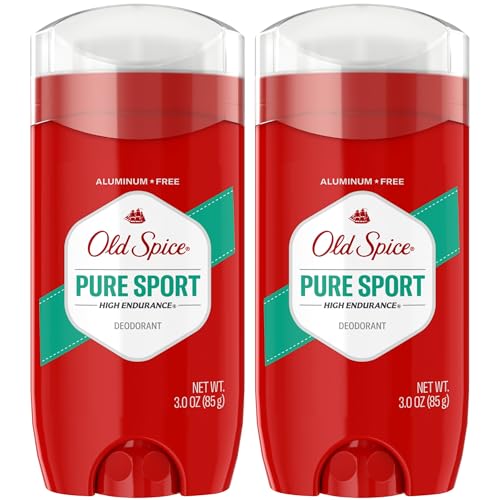Old Spice Aluminum Free Deodorant For Men, High Endurance, 24/7 Sweat Defense & Odor Protection, 24/7 Freshness & Lasting Scent, Pure Sport Scent, 3.0 oz (Pack of 2)
