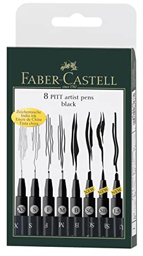 3M Faber Castell FC167137 Wallet Pitt Pen Nibs Art Set, Assorted