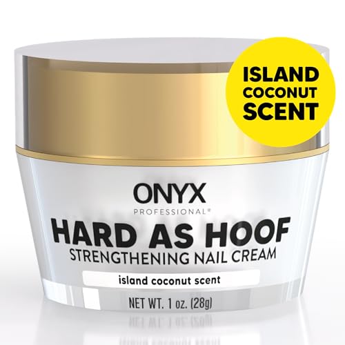 Onyx Professional Hard as Hoof Nail Strengthening Cream, Coconut Scent - Nail Growth and Conditioning Cuticle Cream Stops Splits, Chips, Cracks & Strengthens Nails, 1 oz