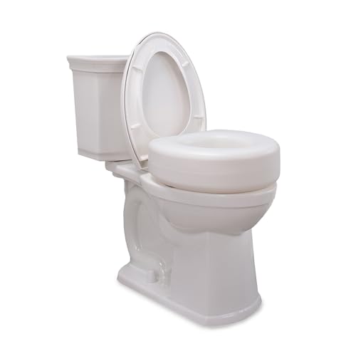 AquaSense 770-610 4 Inch Portable Raised Toilet Seat Riser, Elevated Toilet Seat for Seniors