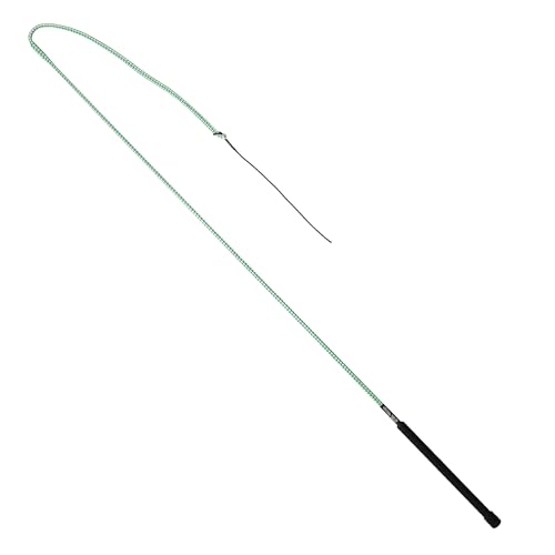Weaver Equine 50" Stock Whip Horse Training Whip With Comfort Grip Rubber Handle, Horse Control, Show Ring Competition Accessory, ‎Green/White
