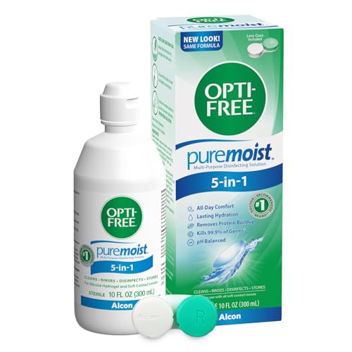 Opti-Free Puremoist Multi-Purpose Contact Lens Cleaning and Disinfecting Solution with Lens Case, 10 FL Oz (Pack of 1)