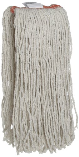 Rubbermaid F11612 Premium Cut-End Cotton Wet Mop Head 16oz White 1" Orange Band 12/Carton