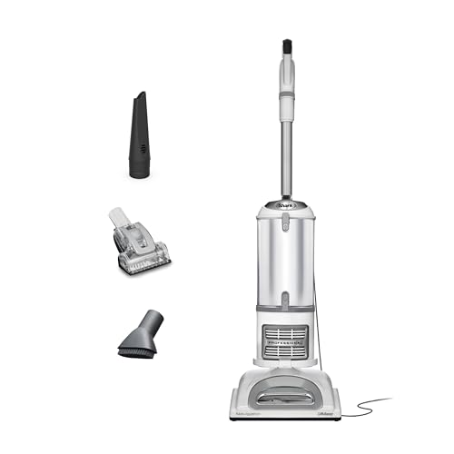 Shark | Upright Vacuum Cleaner | Navigator Lift-Away | Swivel Steering | HEPA Filter | Vacuum for Pet Hair | Crevice Tool & Dusting Brush Included | For Carpets & Hard Floors | White/Silver | NV356E