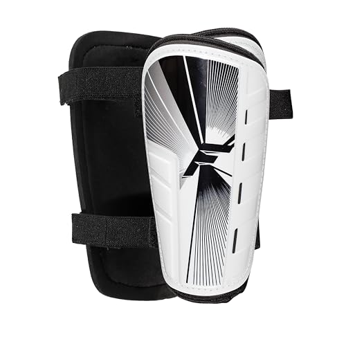 Franklin Sports Soccer Shin Guards for Youth + Adults - Superlight Shin Guards for Men, Women + Kids - (2) Shin Guard Set for Boys + Girls - Medium,White