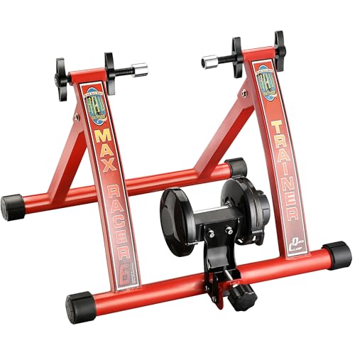 RAD Cycle Products Max Racer 7 Levels of with Smooth Magnetic Resistance Bicycle Trainer Allows You to Work Out with Your Bike
