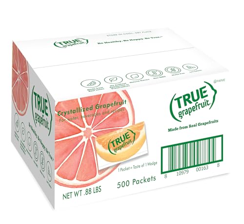 TRUE GRAPEFRUIT Water Enhancer/ Flavor Packets Made with Real Grapefruit, Bulk Pack | Zero Calorie Unsweetened |For Bottled Water & Recipes | 500 count (Pack of 1)