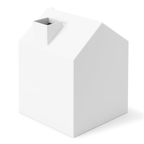 Umbra Casa Tissue Box Cover - Adorable House Shaped Square Tissue Box Holder for Bathroom, Bedroom or Office, White
