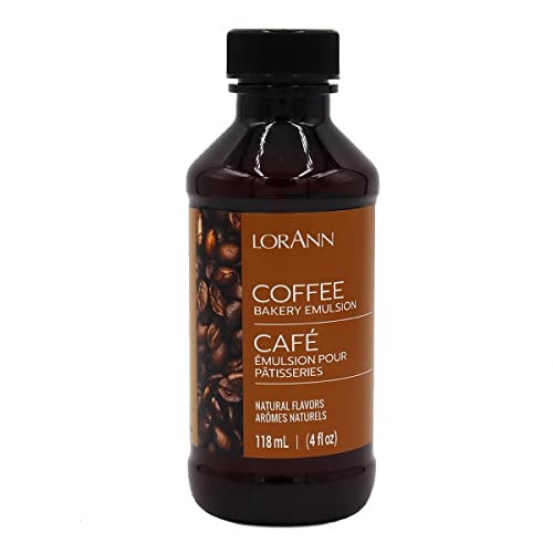 LorAnn Oils Coffee Bakery Emulsion: True Essence, Ideal for Boosting Fruit Tones in Cakes, Cookies & Desserts, Gluten-Free, Keto-Friendly, Extract Substitute Essential for Your Kitchen, 4 Oz