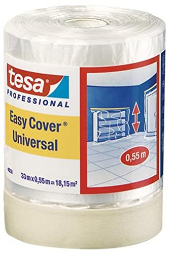 Tesa Easy Cover 4368 04368-00012-01 Premium Masking Tape with Cover Sheeting 33 m x 550 mm