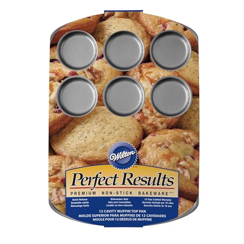 Wilton Gold Non-Stick Muffin Top Pan, Cold-Rolled Steel Bakeware, Made without PFAS