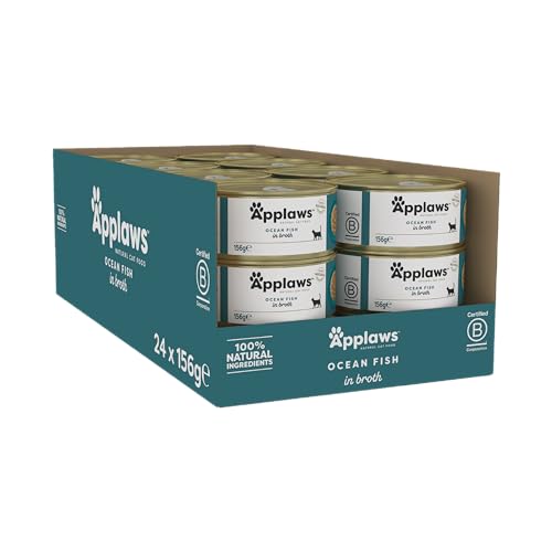 (-15%) Applaws Natürliches Nassfutter für Katzen in Dosen, Fischauswahl in Brühe – 12 x 156g