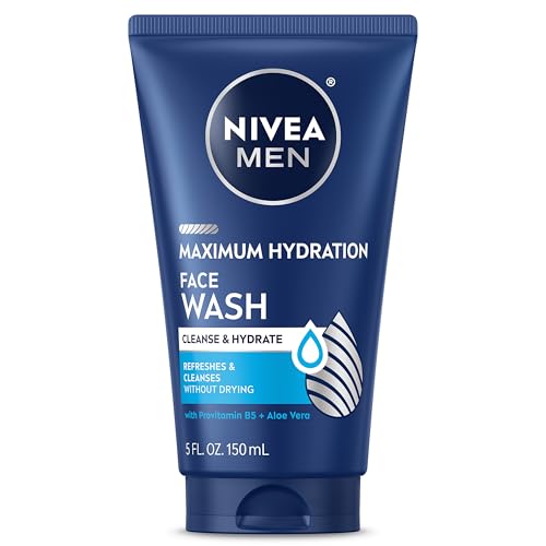NIVEA MEN Maximum Hydration Moisturizing Face Wash with Aloe Vera, 5 Fl Oz Tube