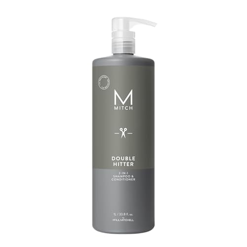 MITCH by Paul Mitchell Double Hitter 2-in-1 Shampoo and Conditioner for Men, For All Hair Types, 33.8 fl. oz.