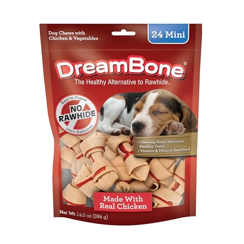 DreamBone Mini Chews, Made With Real Chicken, Rawhide Free Chews For Dogs, 24 Count