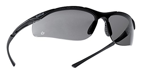 Bollé Safety 40045, Contour Safety Glasses anti-scratch/anti-fog, grey black frame, smoke Lenses