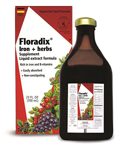 Floradix by Salus Iron & Herbs - Liquid Herbal Supplement for Energy Support* - Iron Supplement with Vitamin C & B Complex Vitamins - for Men & Women - 23.7 Fl Oz