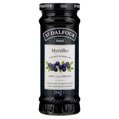 St. Dalfour Blueberry Fruit Spread - 10oz - 100% from Fruit, No Artificial Ingredients, Non-GMO, No Cane Sugars, All Natural, Made in France