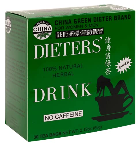 Uncle Lee's Tea China Green Dieters Tea Caffeine Free, 2.12 Oz, 30 Count