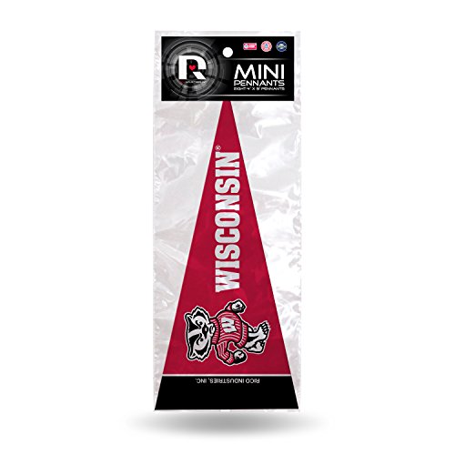 Rico Industries NCAA Wisconsin Badgers 8-Piece 4-Inch by 9-Inch Classic Mini Pennant Décor Set