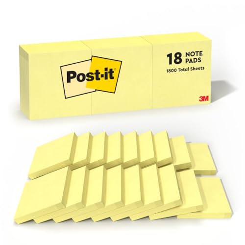 Post It Notes 3 In X 3 In 18 Sticky Notes Pads 100 Sheets Per Pad The