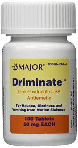 MAJOR Driminate - Dimenhydrinate 50mg Motion Sickness Tablets - Anti-Nausea Medicine - 100 Count