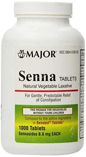 MAJOR Senna 8.6 mg Natural Vegetable Laxative Tablets - Made with Sennosides - 1000-Count (1-Pack)
