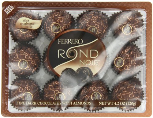 Ferrero Rondnoir Dark Chocolates with Almonds, 12 Pieces