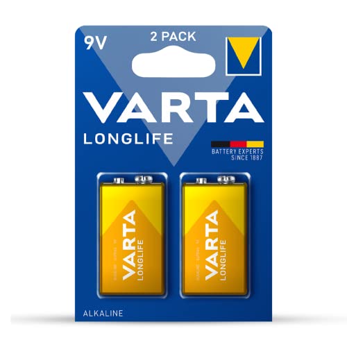 🔥 SELTEN SO GÜNSTIG (-54%) VARTA Batterien 9V Blockbatterie, 2 Stück, Longlife, Alkaline, Vorratspack, für Rauchmelder, Brand- & Feuermelder