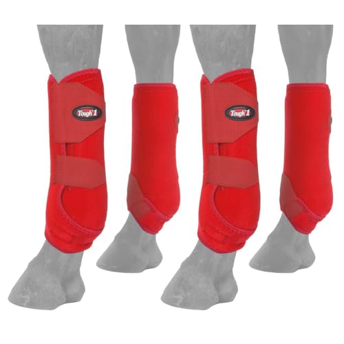 Tough 1 Extreme Vented Sport Boots Set, Red, Small
