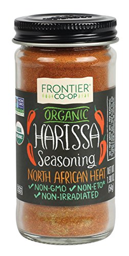 Frontier Co-op Organic Harissa Seasoning, 1.9 Ounce Bottle, N. African Heat with Chili Peppers, Cayenne, Paprika & Coriader