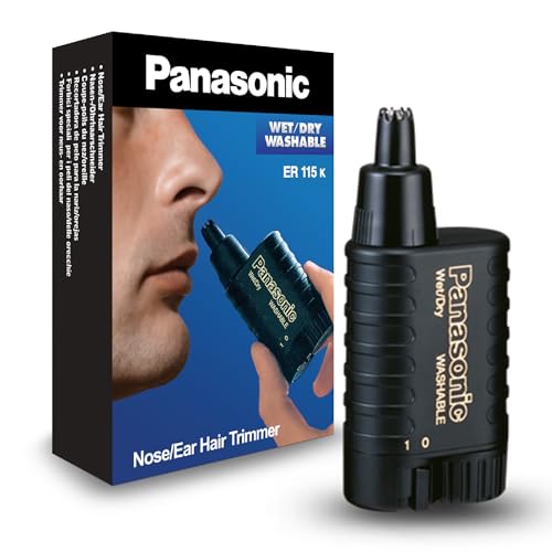 Panasonic ER115 Nose &amp; Ear Hair Trimmer Wet/Dry ApplicationEar &amp; Nose Hair Trimmer with LED Display for Men Wom